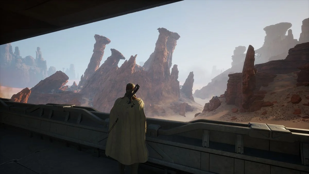 dune-awakening-ein-abenteuer-in-der-wuste_img_2 | etalongame.de Ein Spieler, der über die Wüste blickt