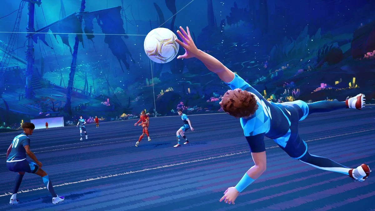 rematch-ein-spannendes-strassenfussballerlebnis-von-sloclap_img_2 | etalongame.de Ein Rematch-Spieler hechtet, um ein Tor zu verhindern