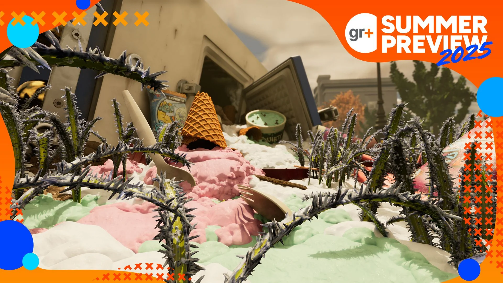 rog-xbox-ally-x-ein-blick-auf-die-zukunft-der-xbox-hardware_img_15 | etalongame.de Grounded 2 Screenshot, der den Eingang zum Chill-Bereich des Eiswagens zeigt, mit Sommer-Vorschau 2025 Branding