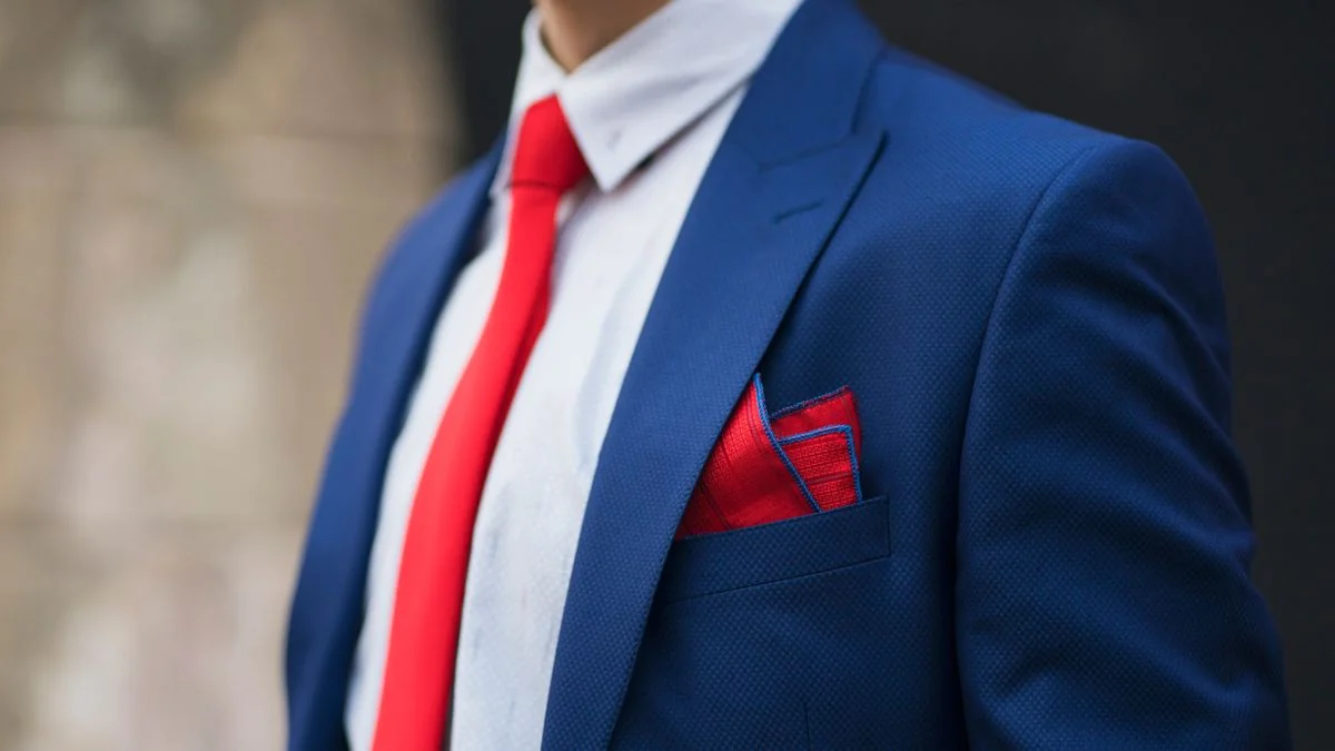 anthropics-experiment-mit-ki-modell-im-einzelhandel-erfolge-und-misserfolge_img_1 | etalongame.de Ein Nahaufnahmefoto eines nicht erkennbaren Mannes in einem blauen Blazer, weißem Hemd und roter Krawatte.