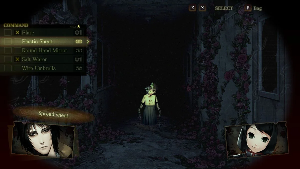 die-besten-japanischen-horrorspiele-eine-liste-der-gruseligsten-erlebnisse_img_2 | etalongame.de Ein Monster in Spirit Hunter: Death Mark begegnen und überlegen, einen Plastikfoliengegenstand zu verwenden