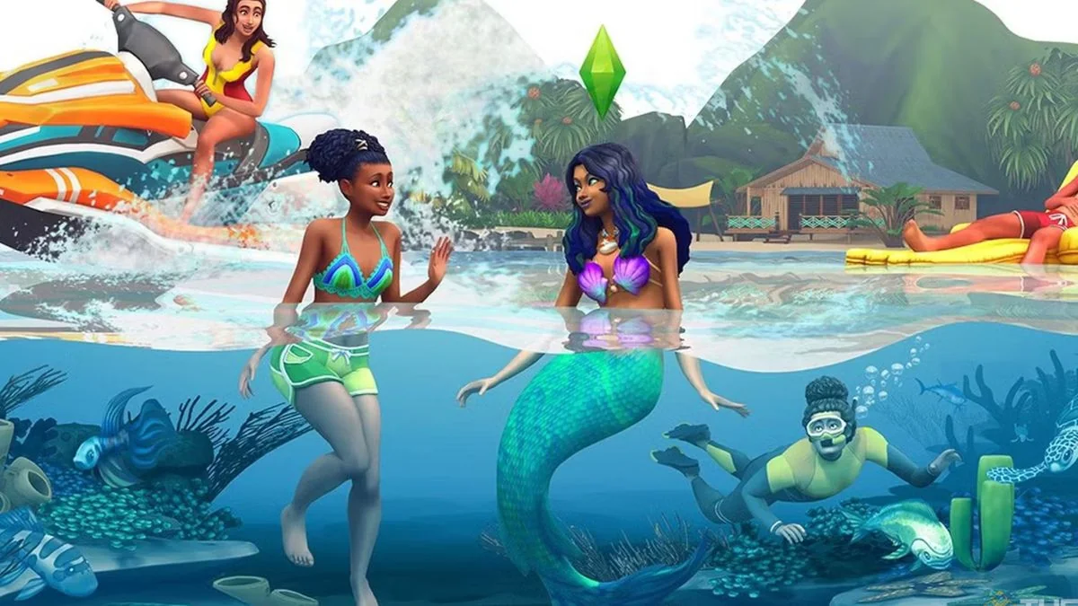die-besten-sims-4-okkulten-von-den-schlechtesten-zu-den-besten_img_0 | etalongame.de Ein Screenshot des Sims 4 Okkults, einer Meerjungfrau, während der Promo für das Inselleben-Erweiterungspaket.