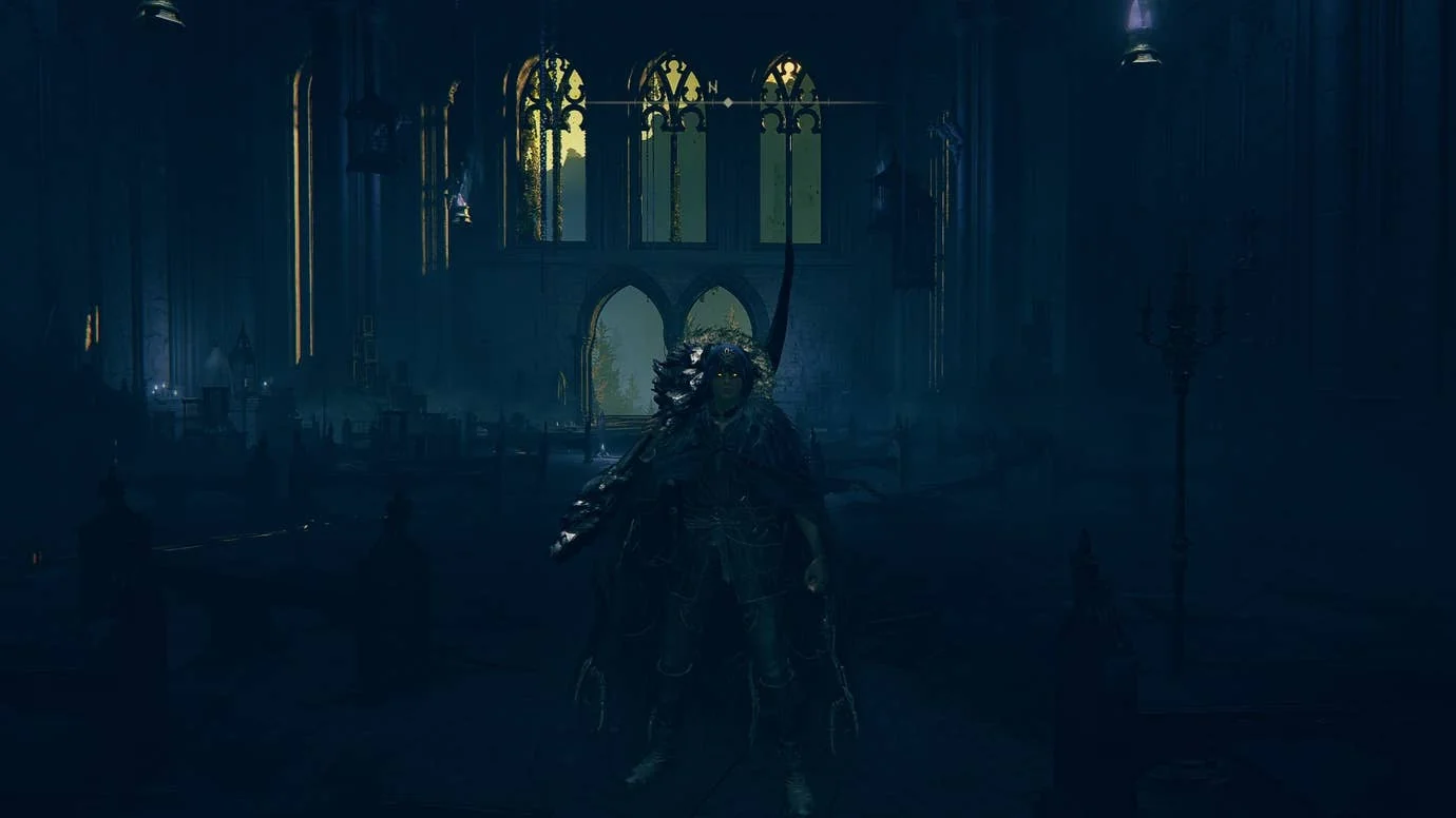 die-besten-waffen-in-elden-ring-shadow-of-the-erdtree_img_3 | etalongame.de Der Befleckte steht in der Kathedrale von Manus Metyr in Elden Ring Shadow of the Erdtree