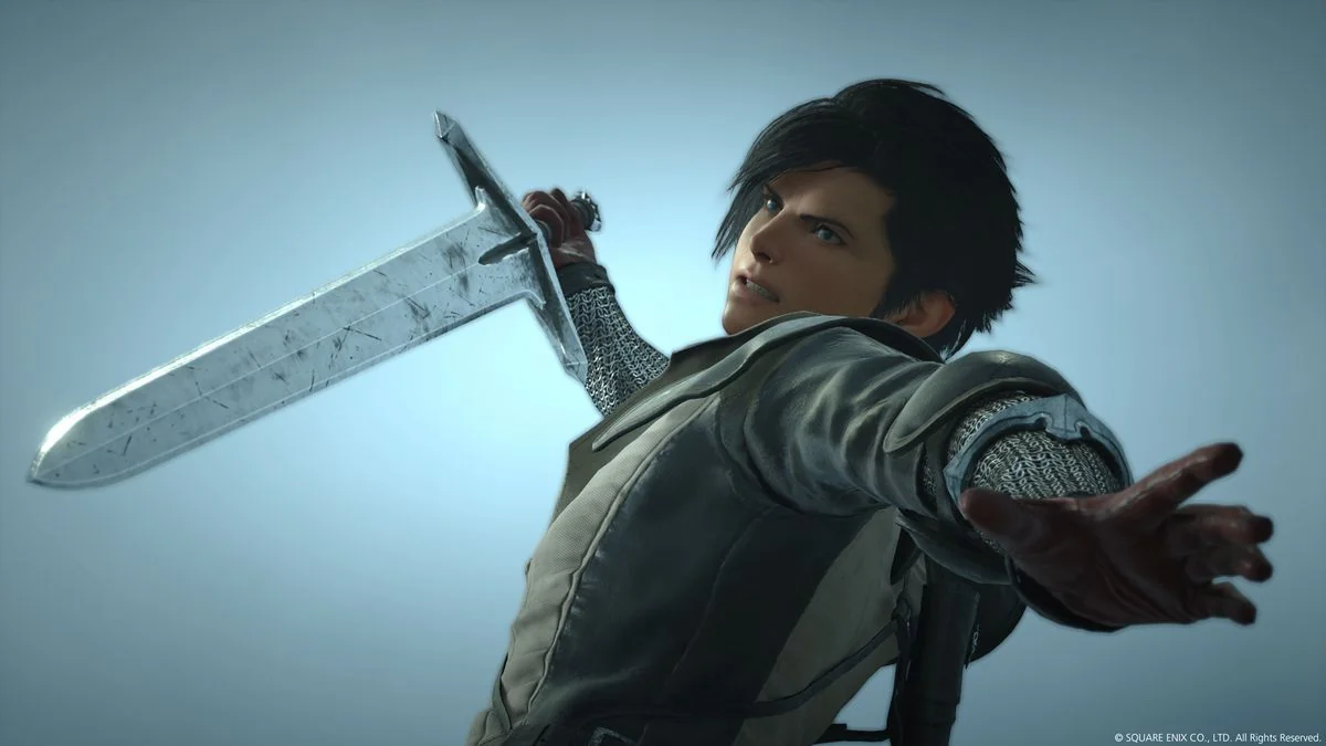 erlebnisse-mit-rollenspielmudigkeit-und-der-entdeckung-von-mortal-kombat-11_img_0 | etalongame.de Final Fantasy 16 Screenshot von Clive, der ein Schwert hochhält und dabei ist, einen cineastischen Schlag auszuführen