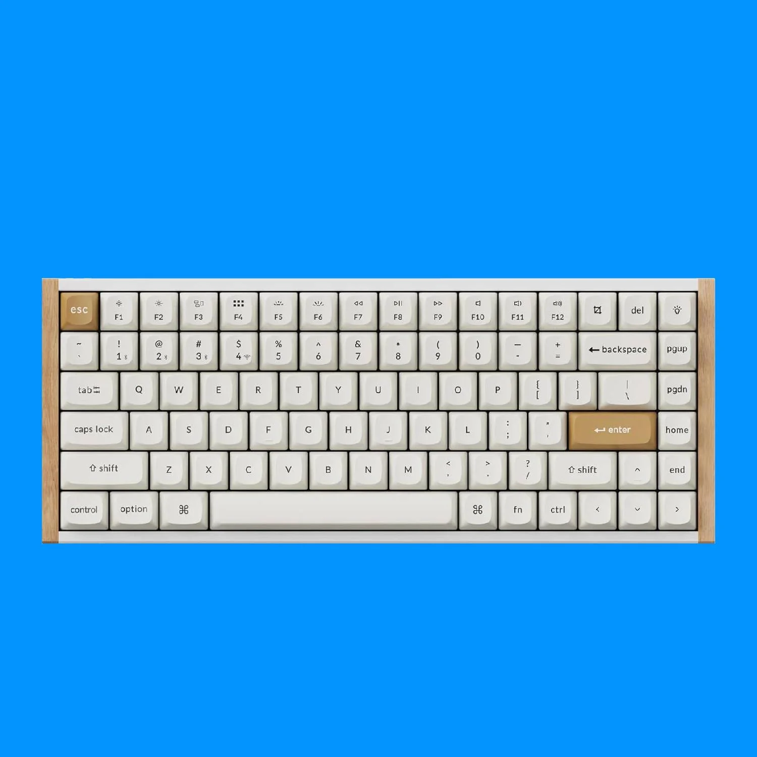 Keychron K2 HE Gaming-Tastatur auf einem blauen Hintergrund